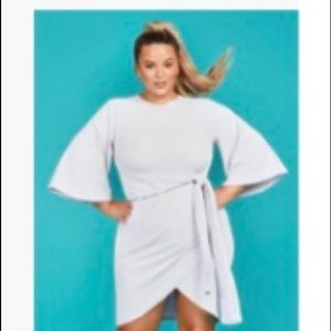 Plus Kimono Sleeve Tie Waist Wrap Dress